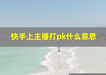 快手上主播打pk什么意思