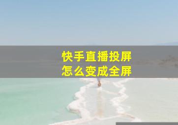 快手直播投屏怎么变成全屏