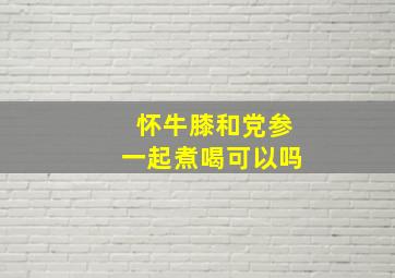 怀牛膝和党参一起煮喝可以吗