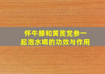 怀牛膝和黄芪党参一起泡水喝的功效与作用