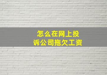 怎么在网上投诉公司拖欠工资