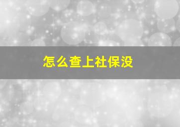 怎么查上社保没