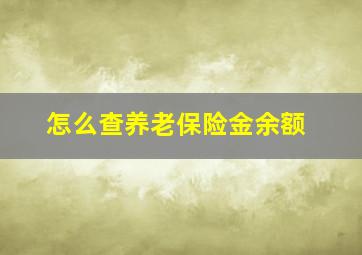 怎么查养老保险金余额