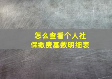 怎么查看个人社保缴费基数明细表