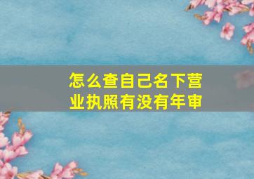 怎么查自己名下营业执照有没有年审