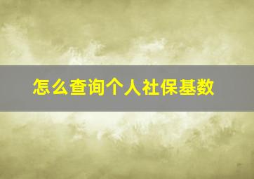 怎么查询个人社保基数