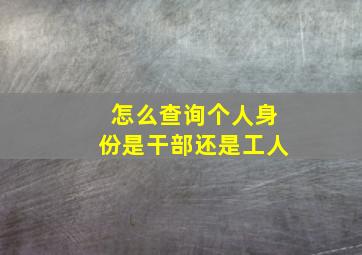 怎么查询个人身份是干部还是工人