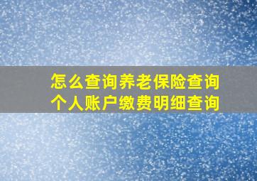 怎么查询养老保险查询个人账户缴费明细查询