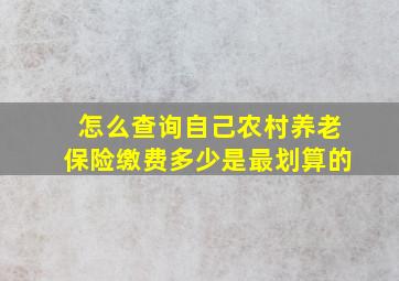 怎么查询自己农村养老保险缴费多少是最划算的