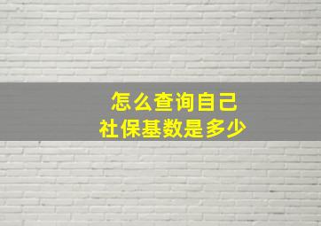 怎么查询自己社保基数是多少