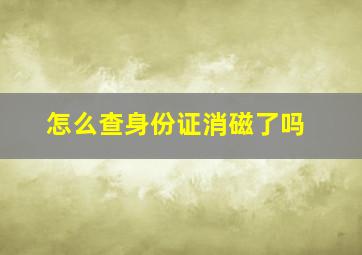 怎么查身份证消磁了吗