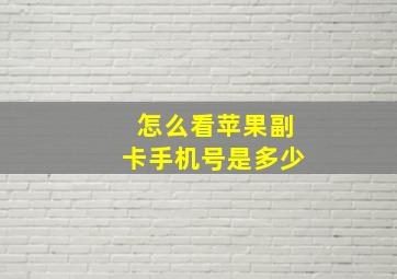 怎么看苹果副卡手机号是多少