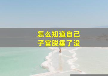 怎么知道自己子宫脱垂了没