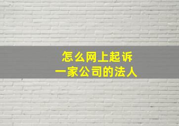 怎么网上起诉一家公司的法人