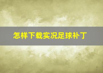 怎样下载实况足球补丁