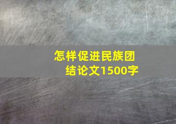 怎样促进民族团结论文1500字