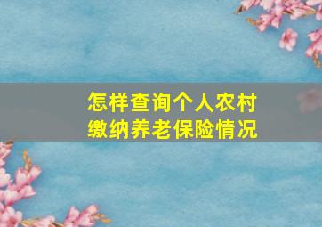 怎样查询个人农村缴纳养老保险情况