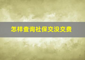 怎样查询社保交没交费