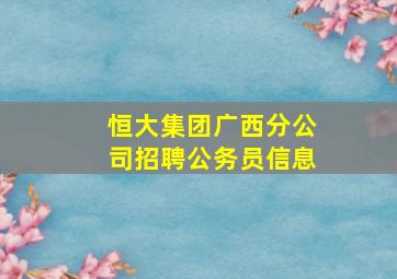 恒大集团广西分公司招聘公务员信息