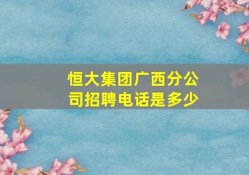 恒大集团广西分公司招聘电话是多少