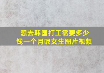 想去韩国打工需要多少钱一个月呢女生图片视频