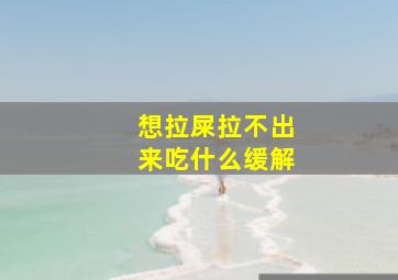 想拉屎拉不出来吃什么缓解