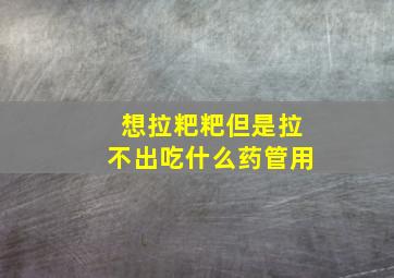 想拉粑粑但是拉不出吃什么药管用