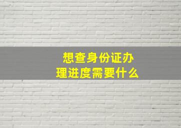 想查身份证办理进度需要什么