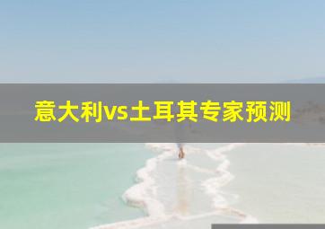 意大利vs土耳其专家预测