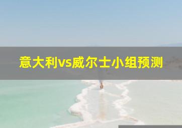 意大利vs威尔士小组预测