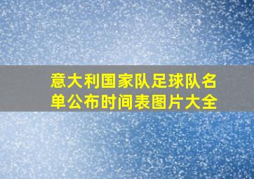 意大利国家队足球队名单公布时间表图片大全