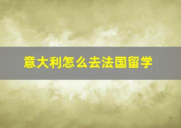 意大利怎么去法国留学