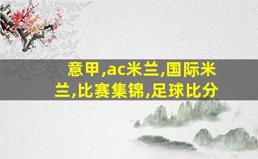 意甲,ac米兰,国际米兰,比赛集锦,足球比分