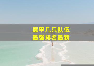 意甲几只队伍最强排名最新