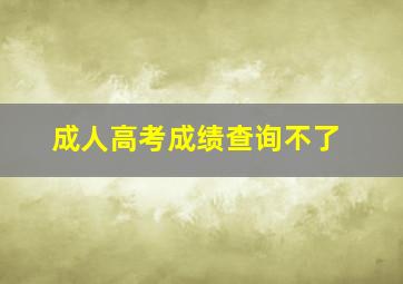 成人高考成绩查询不了