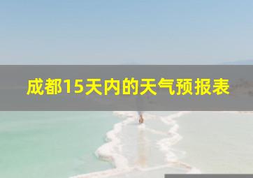 成都15天内的天气预报表