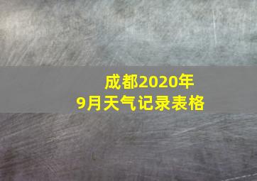 成都2020年9月天气记录表格