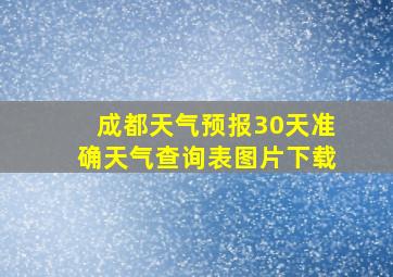 成都天气预报30天准确天气查询表图片下载