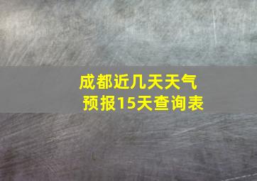 成都近几天天气预报15天查询表