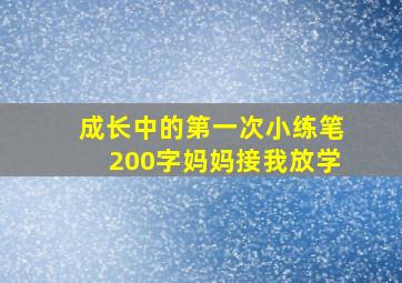 成长中的第一次小练笔200字妈妈接我放学