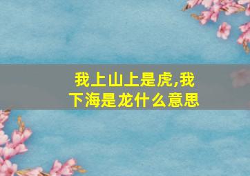 我上山上是虎,我下海是龙什么意思