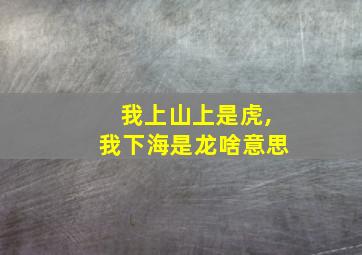 我上山上是虎,我下海是龙啥意思