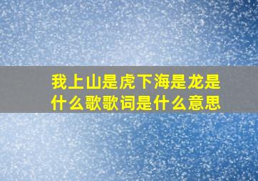 我上山是虎下海是龙是什么歌歌词是什么意思