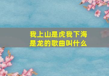 我上山是虎我下海是龙的歌曲叫什么