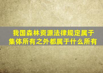 我国森林资源法律规定属于集体所有之外都属于什么所有