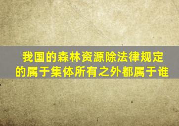 我国的森林资源除法律规定的属于集体所有之外都属于谁