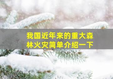 我国近年来的重大森林火灾简单介绍一下