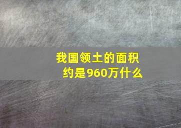 我国领土的面积约是960万什么