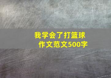 我学会了打篮球作文范文500字