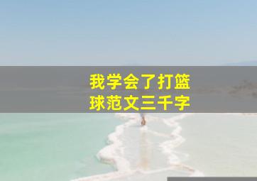 我学会了打篮球范文三千字